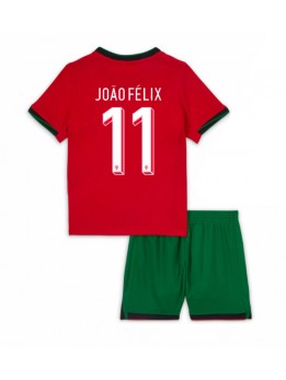 Portugal Joao Felix #11 Replika Hemmakläder Barn EM 2024 Kortärmad (+ byxor)